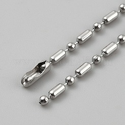 Ожерелья из нержавеющей стали с шариковой цепочкой для мужчин и женщин&nbsp;NJEW-WH0002-159