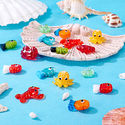 16 шт. 8 вида бугорчатых стеклянных бусин&nbsp;LAMP-TA0001-85