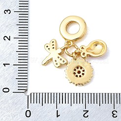 Латунь микропейв кубический цирконий европейские подвески с подвесками&nbsp;KK-Z150-06G-01