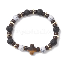 4 шт. 4 варианта браслетов из синтетического говлита и гематита&nbsp;BJEW-JB13448