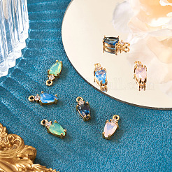 8 шт. 4 цвета латунные подвески с микропаве и кубическим цирконием&nbsp;KK-TA0002-18