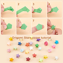 1 набор двухцветной флуоресцентной бумаги для оригами «Звезда удачи»&nbsp;DIY-CP0010-79B