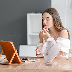 Деревянные подставки для ожерелий в форме бюста&nbsp;NDIS-WH0003-019B-01