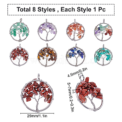 8 шт. 8 цвета подвески с драгоценными камнями&nbsp;G-SC0002-20P