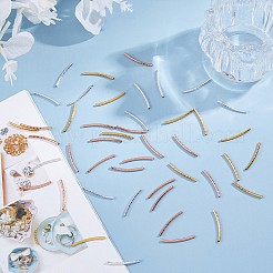 300 шт. 3-х цветные изогнутые латунные трубчатые бусины&nbsp;KK-DC0004-29