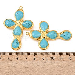 Окрашенные синтетической бирюзы большие кулоны&nbsp;KK-H516-20G