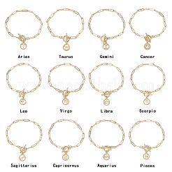 12 шт. браслеты с подвесками в виде латунных скрепок в виде созвездия для женщин&nbsp;BJEW-JB11256