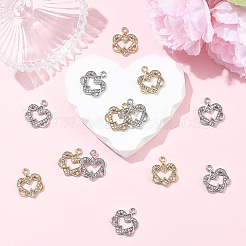 20шт 2 цвета подвески из сплава со стразами&nbsp;FIND-YW0011-37