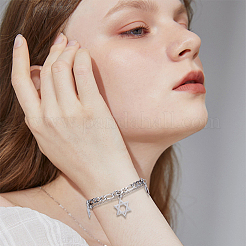 4шт 2 стиля сплава многорядные браслеты для женщин&nbsp;BJEW-SC0001-59