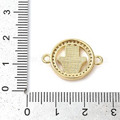 Покрытие стойки латунное микро-паве прозрачное кольцо из кубического циркония с подвесками для ручного соединителя хамса&nbsp;KK-K385-090G