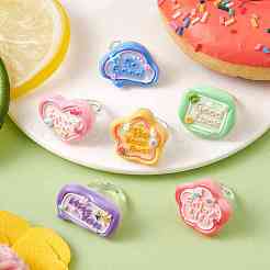 6шт 6 стиля регулируемые кольца из непрозрачной смолы RJEW-JR00668