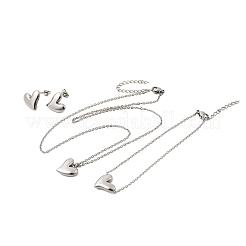 Наборы подвесок в виде сердца из нержавеющей стали 304: колье&nbsp;SJEW-P008-01P