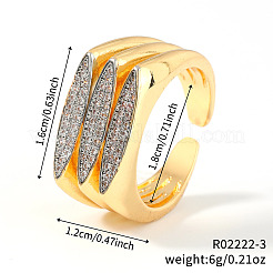 Открытые кольца манжеты из латуни с микропаве и кубическим цирконием&nbsp;IM2019-3