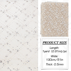 Кружевная ткань из полиэстера с блестками&nbsp;DIY-WH0622-147A