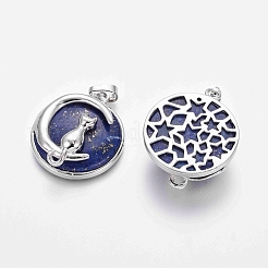 Кулоны с котятами из лазурита&nbsp;G-J386-B12