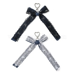 2 шт. подвесные украшения из полиэстеровой кружевной ленты с бантом 2 цветов&nbsp;HJEW-JM04338