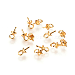 304 нержавеющая сталь чашечка жемчужные штифты булавки подвески&nbsp;X-STAS-F227-50-G