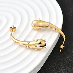 Серьги-гвоздики в форме капли из нержавеющей стали 304&nbsp;EJEW-D315-07G