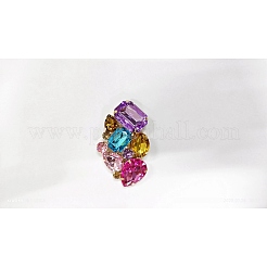 Левое и правое съемное украшение для обуви из стеклянных стразов&nbsp;AJEW-WH0235-79