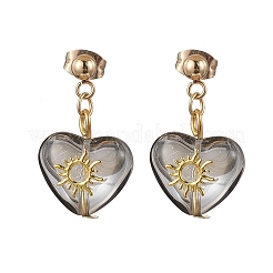 3 пара сережек-гвоздиков из латуни и стекла&nbsp;EJEW-JE06403-01