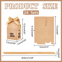 Картонные бумажные коробки для конфет в форме полого домика&nbsp;CON-WH0084-82A