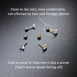 60шт ушные гайки из нержавеющей стали&nbsp;STAS-BBC0005-14G