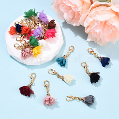 20 шт. подвесные украшения из ткани с цветами&nbsp;HJEW-YW00133