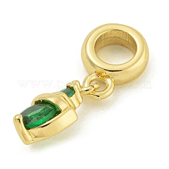 Стойка покрытие латунь паве кубический цирконий щит европейские подвески подвески&nbsp;KK-Z067-44G-03