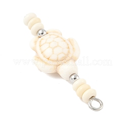 Подвески из бисера-рондель в виде черепахи из окрашенной синтетической бирюзы&nbsp;PALLOY-JF04011-01