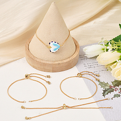 10 шт. латунная цепочка-слайдер для изготовления браслета&nbsp;AJEW-BBC0002-53G