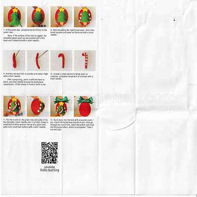 Рождественский брелок для валяния с инструкцией&nbsp;DIY-F111-03-1