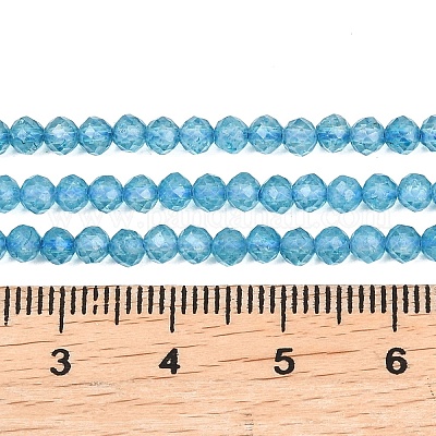 Натуральные бусы из голубого топаза нити&nbsp;G-B175-D21-3mm-1