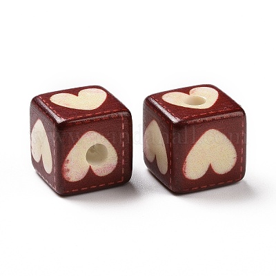 Непрозрачные печатные бусы акриловые&nbsp;LS-MACR-C007-01C-1