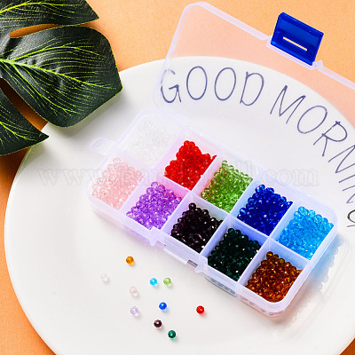 Прозрачные стеклянные бусины&nbsp;FPDL-S015-04C-01-B-1