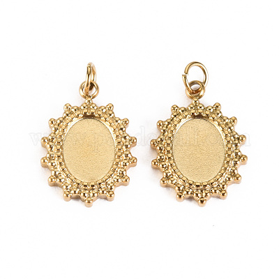 Оправы для подвесок из нержавеющей стали 304 в виде кабошонов STAS-S116-226G-1