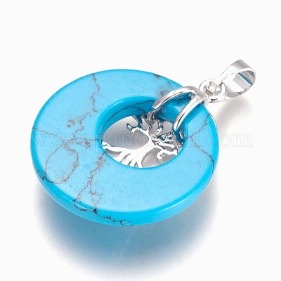 Синтетические бирюзовые подвески G-F573-C06-1