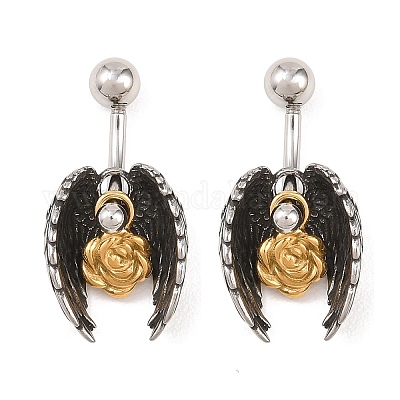 Кольца для живота с изогнутой штангой из нержавеющей стали 316&nbsp;AJEW-C044-01-1