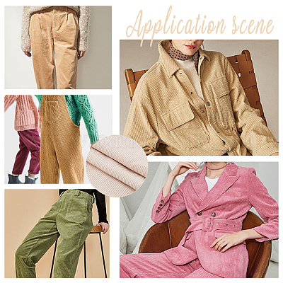 Вельветовая ткань в рубчик с переплетением&nbsp;DIY-WH0491-68A-1