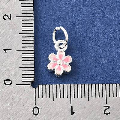 925 подвеска в виде розового цветка из стерлингового серебра с эмалью STER-A048-08S-1