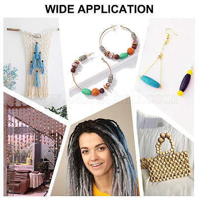 480 шт. 4-х видов окрашенных бусин из натурального дерева&nbsp;WOOD-PH0002-42-1