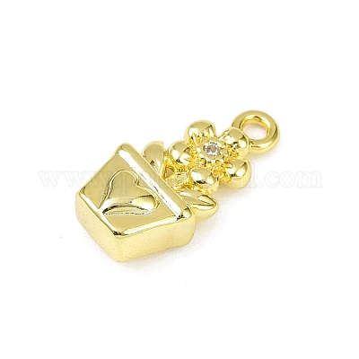 Подвески из латуни с прозрачным фианитом&nbsp;LS-KK-L238-08G-1