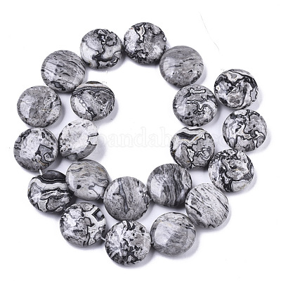 Натуральный камень-карта / камень пикассо / нити из бисера пикассо&nbsp;G-N326-27-1