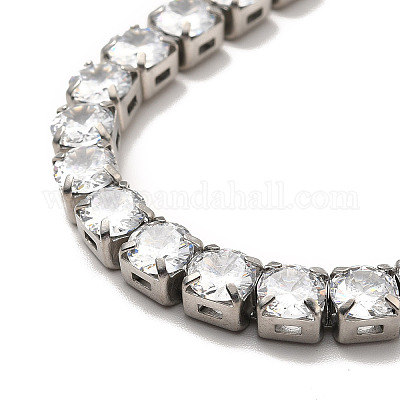 Теннисное ожерелье из прозрачного кубического циркония NJEW-E038-10B-P-1