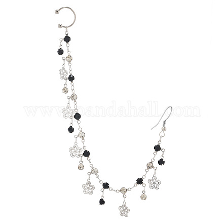 Кольца для носа с клипсами из сплава горного хрусталя и цепочкой с цветочными кисточками для подвешивания серег&nbsp;FS-WGE642A-01-1