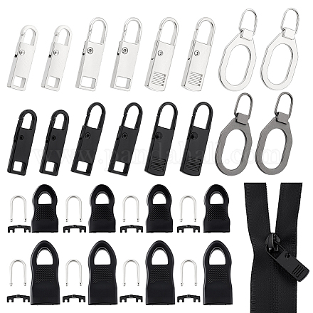 Наборы слайдеров для застежек-молний из сплава и резины&nbsp;FIND-PH0027-34-1