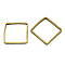 Brass Linking Rings, Sqare, Unplated, Nickel Free, about 8mm long, 8mm wide, 0.4mm thick, hole: 7x7mm