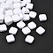 Opaque Acrylic Beads, Rhombus, White, 13x13.5x5mm, Hole: 2mm