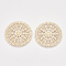 Brass Filigree Joiners Links, Etched Metal Embellishments, Flat Round, Light Gold, 30x0.3mm, Hole: 1.2mm