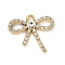 Alloy Rhinestone Pendants, Bowknot Charms, UV Plating, Golden, 19.5x22.5x4mm, Hole: 1.8mm