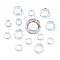 16Pcs 3 Styles Electroplate Glass Linking Rings, Crystal Cosmic Ring, Prism Ring, Faceted, Round Ring, WhiteSmoke, 14~30x3.5~6.5mm, Inner Diameter: 8.3~17mm